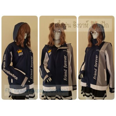 เสื้อรุ่น Custom3สี กรม-เทากลาง-ขาว ผ่าหน้าซ้าย