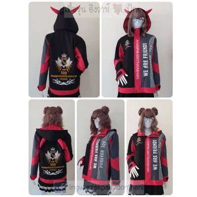 เสื้อรุ่น ตัดต่อ4สี ผ่าหน้าซ้าย ดำ-แดง-เทาเข้ม-เทากลาง