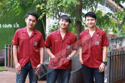 เสื้อช็อป Workshop shirt สีเลือดหมู เก็บเอวทรงสวย