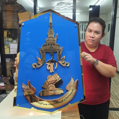 ป้ายอะคริลิคมิลเลอร์DI-CUT รวมไฟออกหลัง