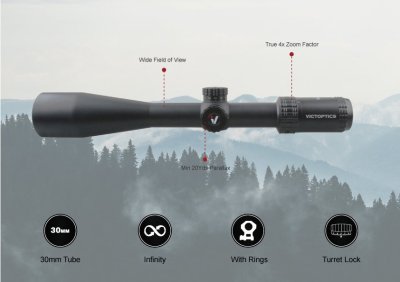 กล้องติดปืนVictOptics S4 AGN 6-24x50 MDL Riflescope