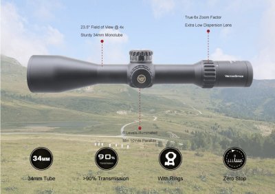 กล้องติดปืนVECTOR OPTICS  Continental x6 4-24x56 MBR FFP