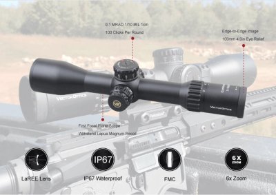 กล้องติดปืนVECTOR OPTICS 34mm Continental x6 3-18x50 FFP