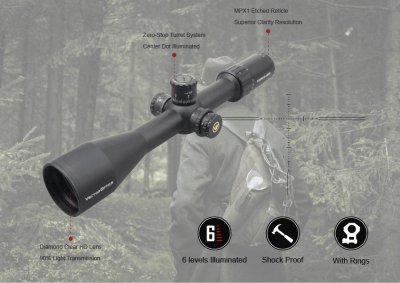 กล้องติดปืน VECTOR OPTICS Taurus 6-24x50 HD HT Riflescope