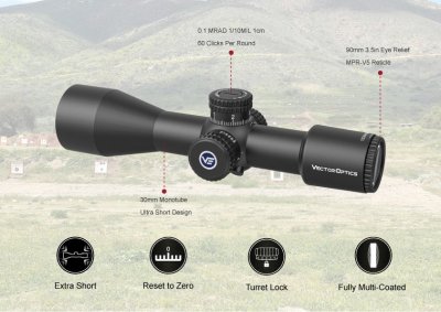 กล้องติดปืน VECTOR OPTICS Veyron 10x44 SFP Compact Scope