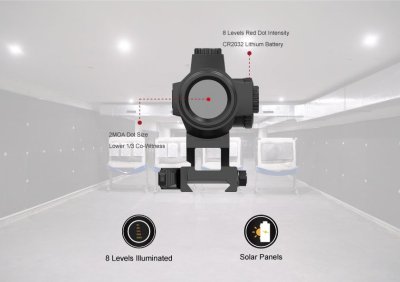 VECTOR OPTICS Maverick-II Plus 1x22 SOL Solar Power Red Dot Sight