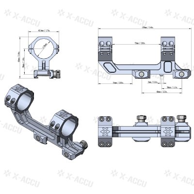 VECTOR OPTICS 30mm 20MOA 1-Piece Extended Picatinny AR Mount Coyote FD
