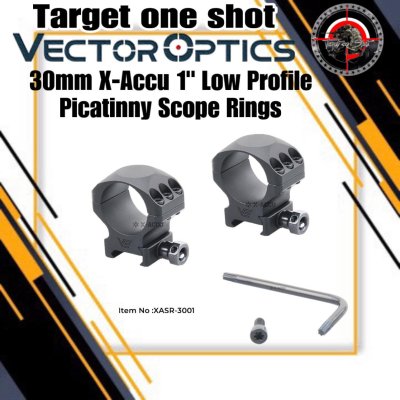 VECTOR OTICS 30mm X-Accu 1" Low Profile Picatinny Scope Rings