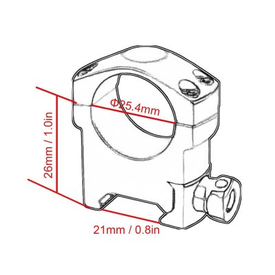 VECTOR OPTICS 25.4mm 1" Medium Profile Scope Weaver Rings