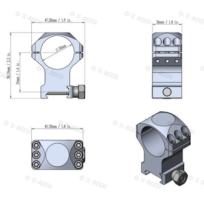 VECTOR OPTICS 30mm X-Accu 1.4" High Profile Picatinny Scope Rings VECTOR OPTICS 30mm X-Accu 1.4" High Profile Picatinny Scope Rings