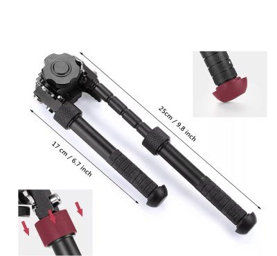 ขาทราย V8 Bipod อลูมิเนียม6061 T6 พับยืดหดได้ ปรับเอียงได้