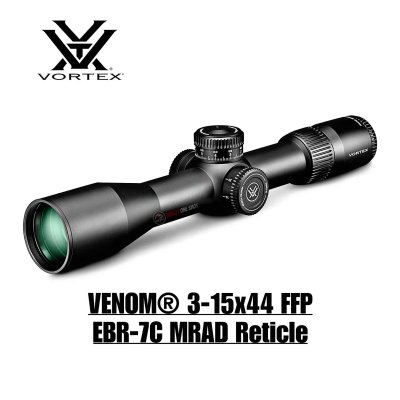 VENOM® 3-15x44 FFP EBR-7C MRAD Reticle First Focal Plane VENOM® 3-15x44 FFP EBR-7C MRAD Reticle First Focal Plane