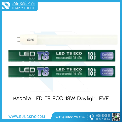 หลอดไฟ LED T8 ECO 18W Daylight EVE