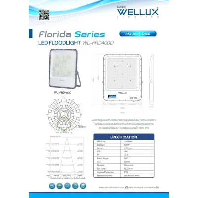 WELLUX โคมไฟ FLOODLIGHT LED 400W DAYLIGHT 6500K