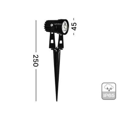 DNER โคมไฟปักดิน LED 3W 220V กันน้ำ IP65