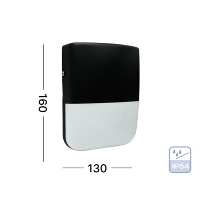 DNER โคมไฟติดผนัง ภายนอก LED 6W กันน้ำ IP54 สีดำ แสงวอร์มไวท์