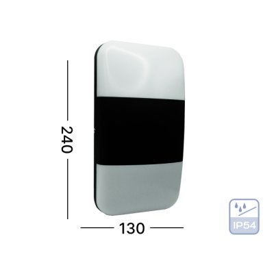 DNER โคมไฟติดผนัง ภายนอก LED 12W กันน้ำ IP54 สีดำ แสงวอร์มไวท์