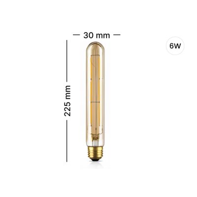 DNER LED FILAMENT T225 GOLD 6W E27 WARMWHITE