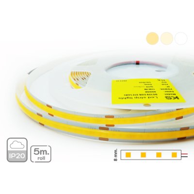 ไฟเส้น LED 12V COB/312LEDS 11W/M. 8มม. 5ม./ม้วน
