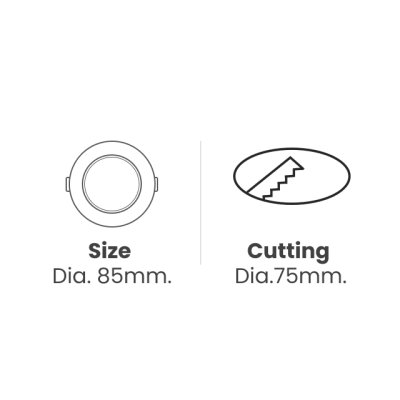 DNER โคมไฟดาวน์ไลท์ LED ฝังฝ้า กลม ปรับหน้าได้ ขนาด 3 นิ้ว 3W 220V สีขาว DNER โคมไฟดาวน์ไลท์ LED ฝังฝ้า กลม ปรับหน้าได้ ขนาด 3 นิ้ว 3W 220V สีขาว