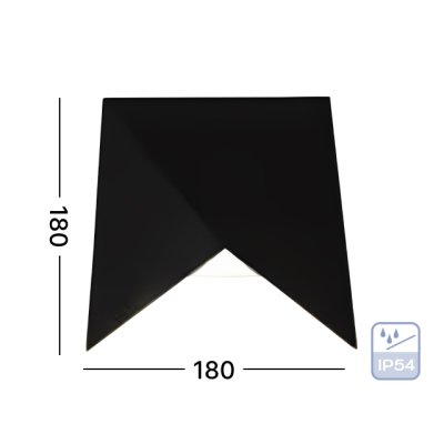 DNER โคมไฟติดผนัง ภายนอก LED 7W กันน้ำ IP54 สีดำ แสงวอร์มไวท์