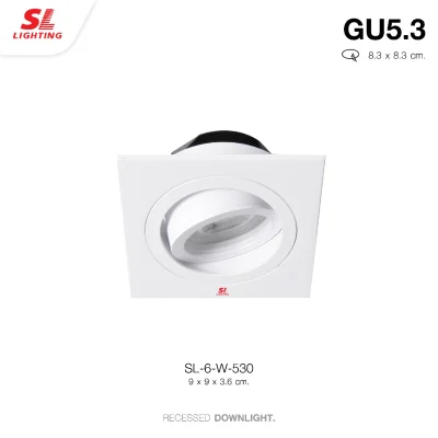 SL LIGHTING โคมไฟดาวน์ไลท์ ฝังฝ้า MR16 ปรับหน้าได้ ขั้ว GU5.3 สีขาว