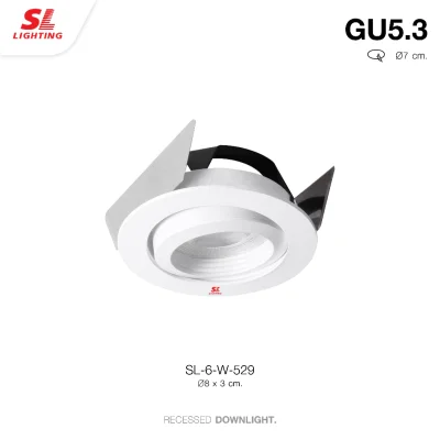 SL LIGHTING โคมไฟดาวน์ไลท์ ฝังฝ้า MR16 ปรับหน้าได้ ขั้ว GU5.3 สีขาว