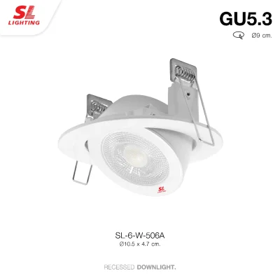 SL LIGHTING โคมไฟดาวน์ไลท์ ฝังฝ้า กลม MR16 ปรับหน้าได้ ขั้ว GU5.3