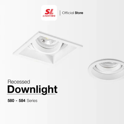 SL LIGHTING โคมไฟดาวน์ไลท์ ฝังฝ้า MR16 ปรับหน้าได้ ขั้ว GU5.3 สีขาว