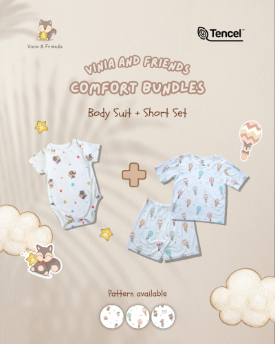 Bundle Bodysuit and Short Set Raccoon Series