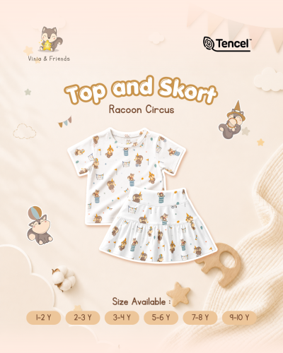 Top and Skort Raccoon Circus