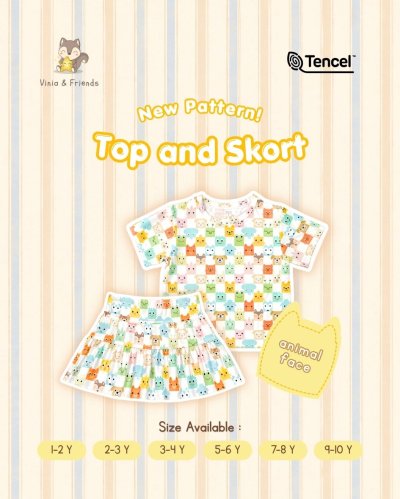 Top and Skort Animal Face