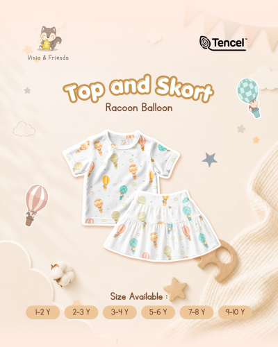 Top and Skort Raccoon Balloon