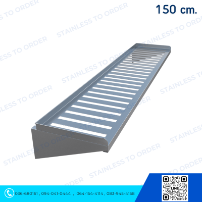 ชั้นสแตนเลสติดผนังแบบซี่เจาะร่อง