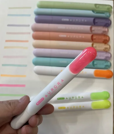 ควอนตัมปากกาเน้นข้อความ ออโรร่า  นีออนชมพู