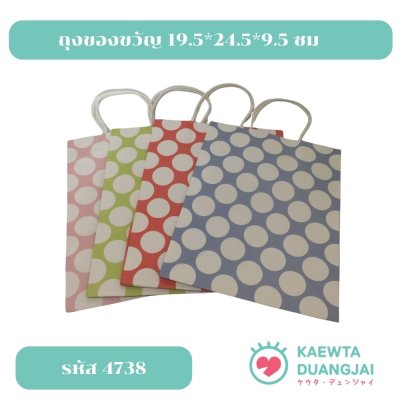 (แพ็ค 12 ใบ) ถุงของขวัญ 19.5*24.5*9.5 ซม #4738