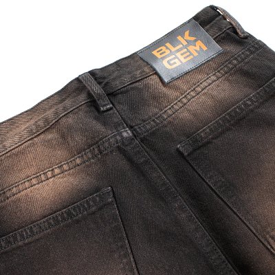 HW DENIM BLACK STITCH LOGO PANTS