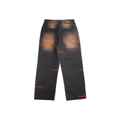 HW DENIM ORANGE STITCH LOGO PANTS