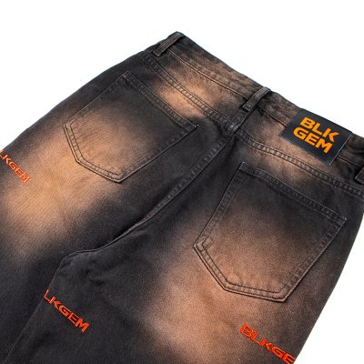 HW DENIM ORANGE STITCH LOGO PANTS