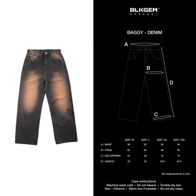 HW DENIM BLACK STITCH LOGO PANTS