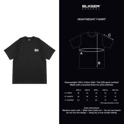 "BLKGEM" WHITE LOGO  TEE - BLK