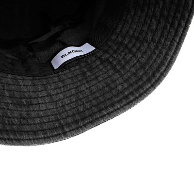 "BLKGEM" white logo Bucket cap - denim blk