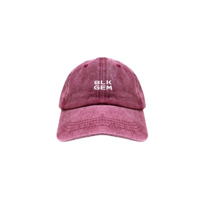 "BLKGEM" WHITE LOGO CAP - CHERRY