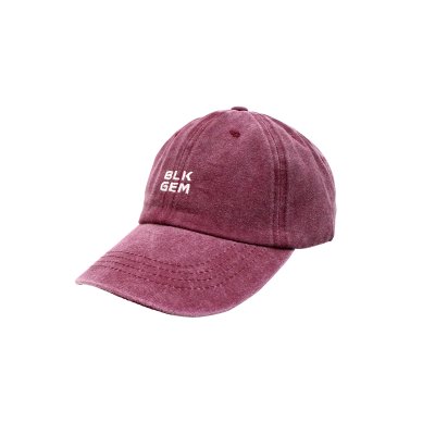 "BLKGEM" WHITE LOGO CAP - CHERRY