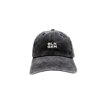 "BLKGEM" WHITE LOGO CAP - FADED GRY