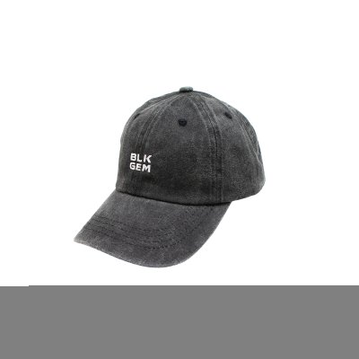 "BLKGEM" WHITE LOGO CAP - FADED GRY