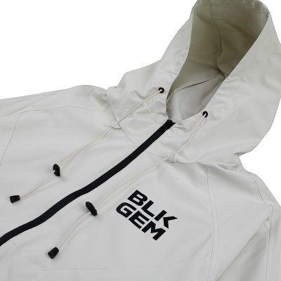 BLKGEM LIGHTWEIGHT HOODED WINDBREAKER - WHT