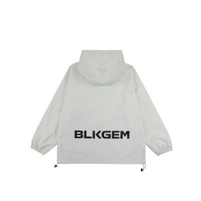 BLKGEM LIGHTWEIGHT HOODED WINDBREAKER - WHT