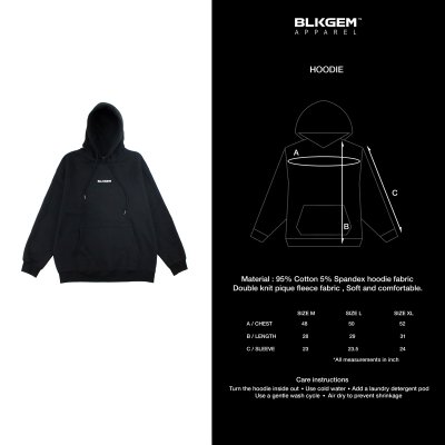 HOODIE MINI WHITE LOGO - BLK