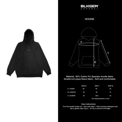 HOODIE MINI BLACK LOGO - BLK